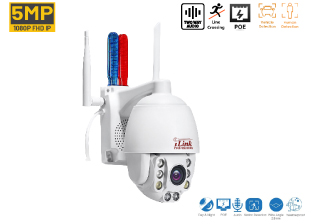 5MP Sony IP PTZ Super WDR Alarm WiFi Dome CCTV Security Camera Infrared Outdoor Color D/N, 5x Optical Zoom