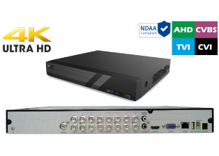 16 Port Coax plus 8 bonus IP 4K 8MP Digital Video Recorder with Support for POS