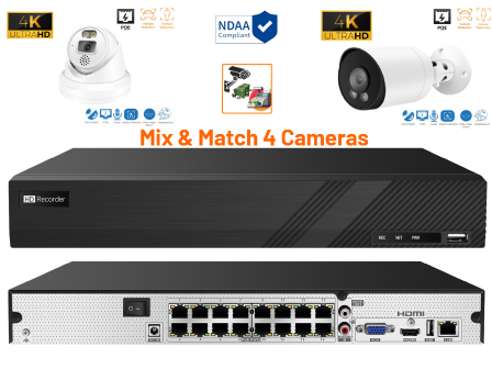 16 Port 4K 8MP NVR and Camera kit with Support for POS and VCA