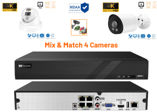 4 Port 4K 8MP NVR and Camera kit with Support for POS and VCA