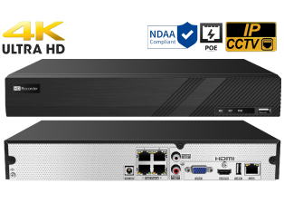 4 Port 4K 8MP HD NVR built in PoE with Support for POS and VCA